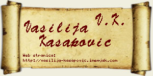 Vasilija Kasapović vizit kartica
